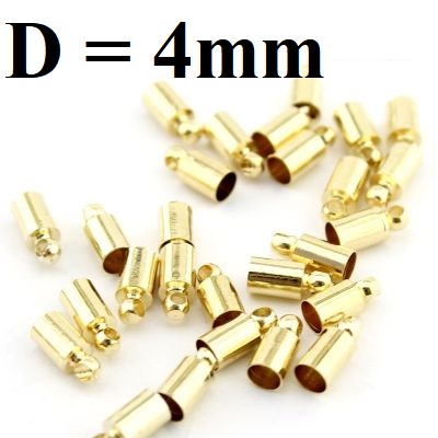Концевики D=4мм, 50шт Золото