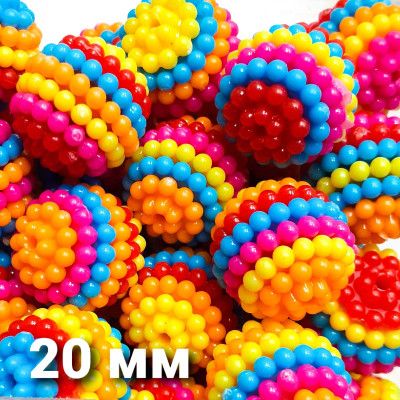 Бусины Радужные D=20, 1шт МИКС