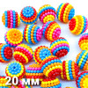 Бусины Радужные D=20, 1шт МИКС