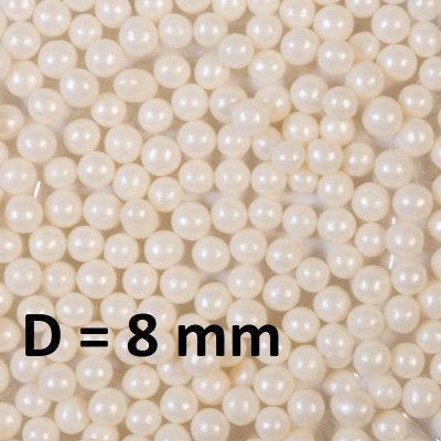 Шарики жемчужные D=8 мм, 1гр (4 шт) Кремовые