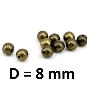 Бусины D=8мм Бронза, 1гр (3шт) #2753