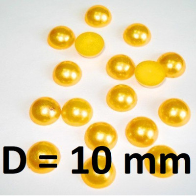 Полубусины Желтые D=10мм, 1гр (4шт)