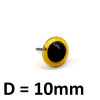 Глаза Стеклянные на гвоздике D=10мм Карие