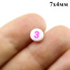Бусины Цифры 7х4, 1шт МИКС
