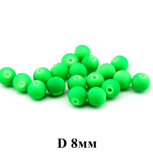 Бусины матовые D=8, 1шт Зелёные #5992