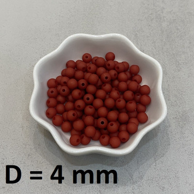 Бусины Матовые D=4, 1 гр (32шт) Красные