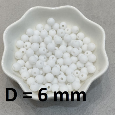 Бусины Матовые D=6, 1 гр (10шт) Белые