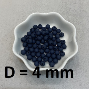 Бусины Матовые D=4, 1 гр (32шт) Тёмно-синие #1744