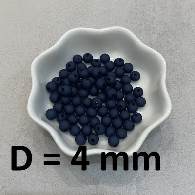 Бусины Матовые D=4, 1 гр (32шт) Тёмно-синие