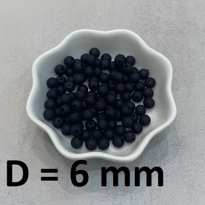 Бусины Матовые D=6, 1 гр (9шт) Черные