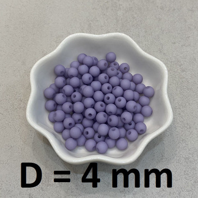 Бусины Матовые D=4, 1 гр (32шт) Фиолетовые