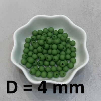 Бусины Матовые D=4, 1 гр (32шт) Зелёные