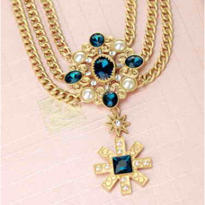 Дизайнерское ожерелье  Синие