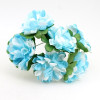 Связка из бумажных цветов 6шт Голубые